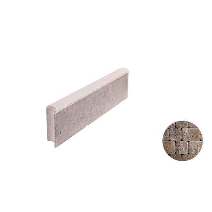 Тротуарный бордюр с шарнирным стыком ВЫБОР БРШ 50.20.8 неполный прокрас, Листопад гранит Хаски 500*200*80 мм